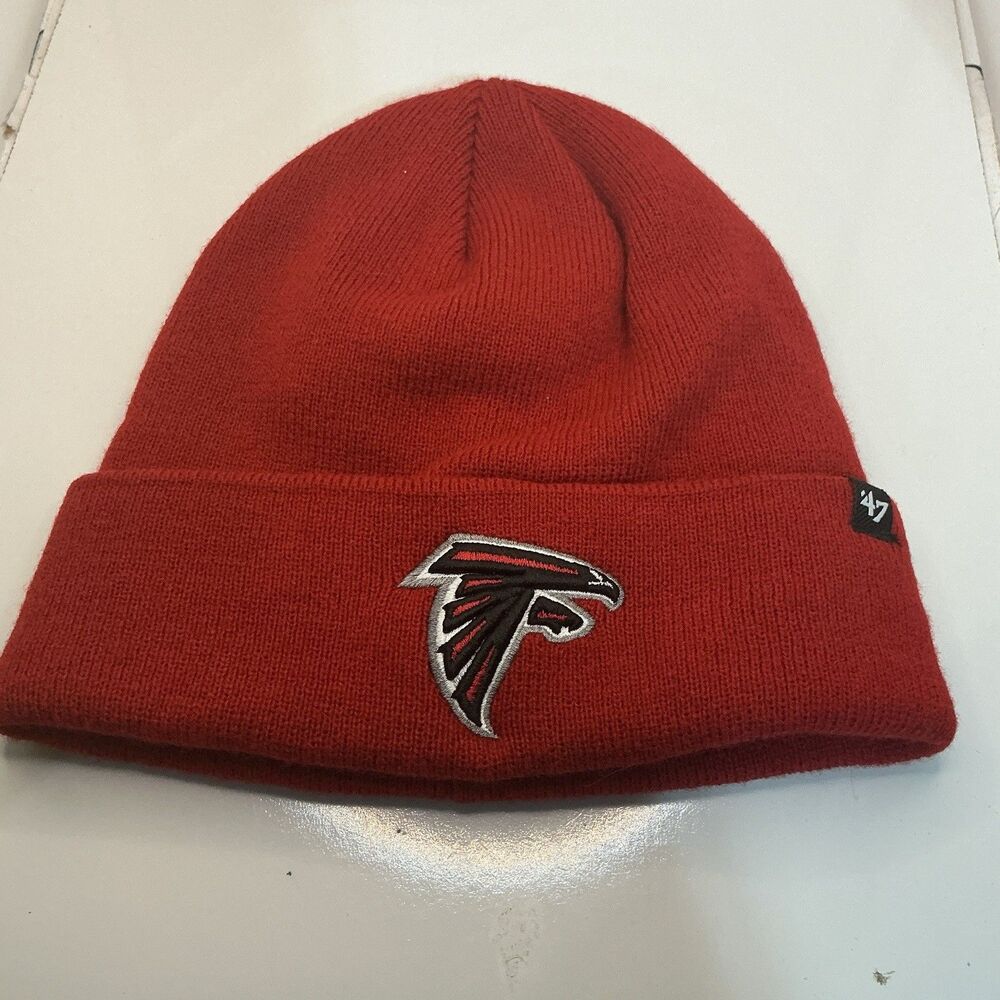 Atlanta Falcons Beanie Hat ’47 Brand NFL Red Knit Cuff OSFA 100% Acrylic